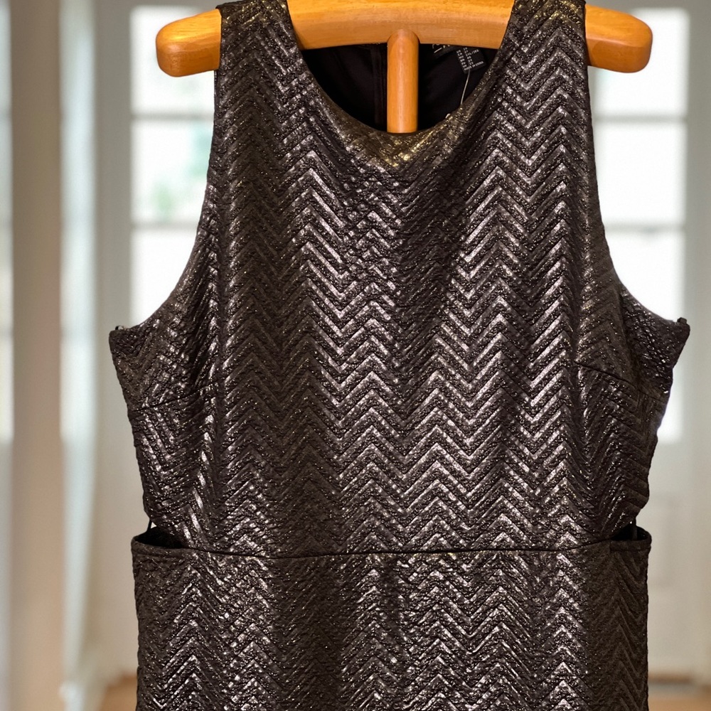 NWT Forever 21, Silver dress, tulip hem